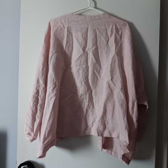 LEMONWOOD Soft Pink Pure Linen Open Front Jacket M - Picture 3 of 5